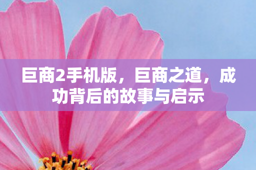 巨商2手机版，巨商之道，成功背后的故事与启示