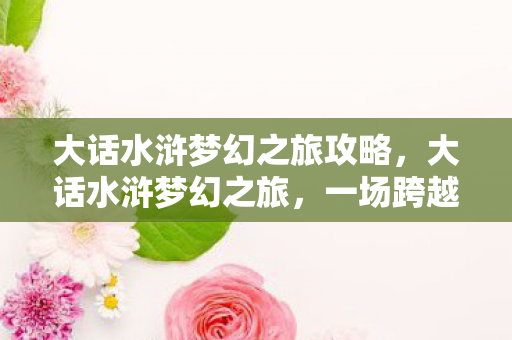 大话水浒梦幻之旅攻略，大话水浒梦幻之旅，一场跨越时空的英雄传奇