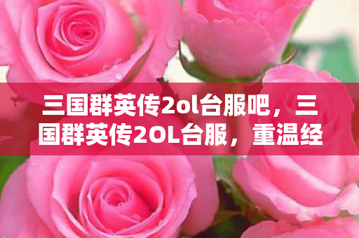 三国群英传2ol台服吧，三国群英传2OL台服，重温经典，策略与荣耀的战场