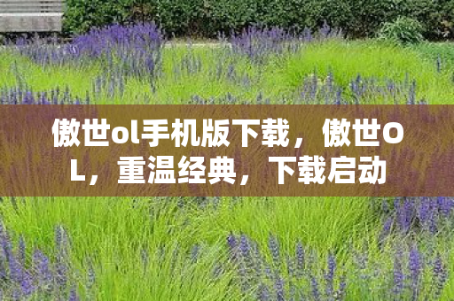 傲世ol手机版下载，傲世OL，重温经典，下载启动