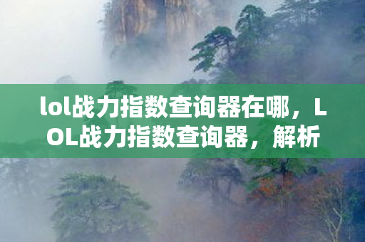 lol战力指数查询器在哪，LOL战力指数查询器，解析你的游戏实力，助你成为顶尖玩家