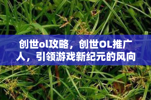创世ol攻略，创世OL推广人，引领游戏新纪元的风向标