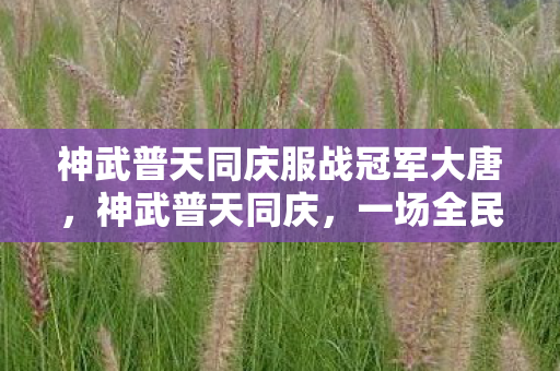 神武普天同庆服战冠军大唐，神武普天同庆，一场全民共庆的盛事