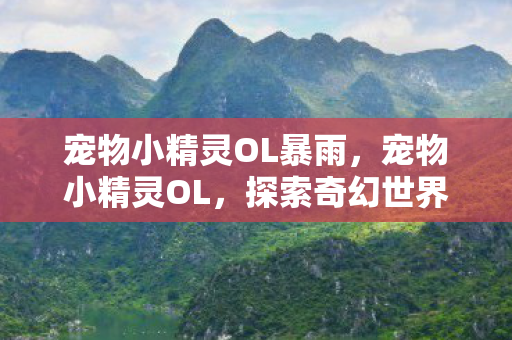 宠物小精灵OL暴雨，宠物小精灵OL，探索奇幻世界的冒险之旅