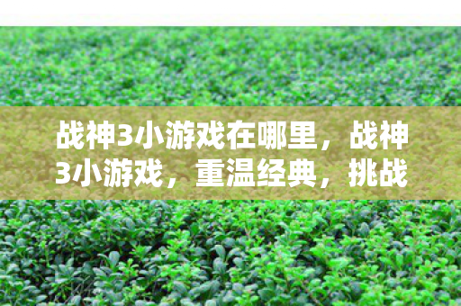 战神3小游戏在哪里，战神3小游戏，重温经典，挑战无限可能