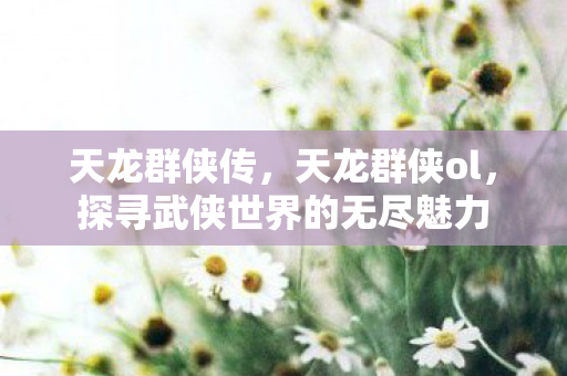 天龙群侠传，天龙群侠ol，探寻武侠世界的无尽魅力