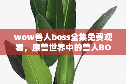 wow兽人boss全集免费观看，魔兽世界中的兽人BOSS，背景、故事与战斗策略