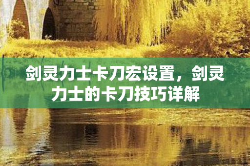 剑灵力士卡刀宏设置，剑灵力士的卡刀技巧详解