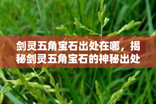 剑灵五角宝石出处在哪，揭秘剑灵五角宝石的神秘出处