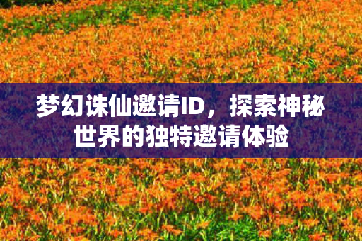 梦幻诛仙邀请ID，探索神秘世界的独特邀请体验