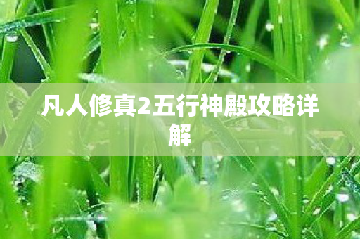 凡人修真2五行神殿攻略详解