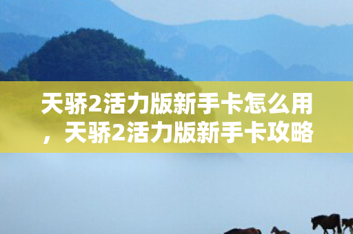 天骄2活力版新手卡怎么用，天骄2活力版新手卡攻略指南