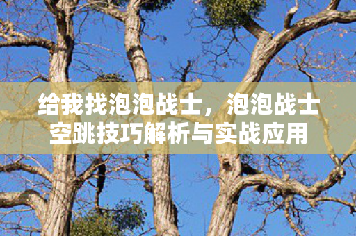 给我找泡泡战士，泡泡战士空跳技巧解析与实战应用