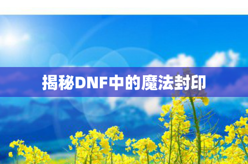 揭秘DNF中的魔法封印