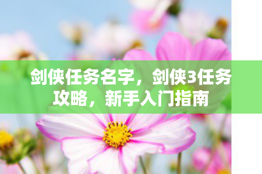 剑侠任务名字，剑侠3任务攻略，新手入门指南