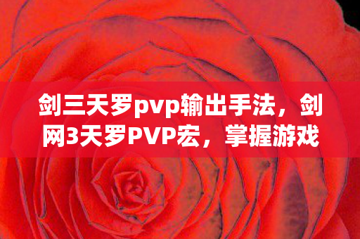 剑三天罗pvp输出手法，剑网3天罗PVP宏，掌握游戏中的优势利器