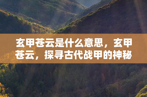 玄甲苍云是什么意思，玄甲苍云，探寻古代战甲的神秘面纱