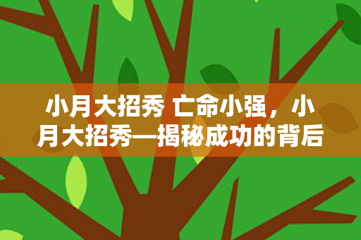小月大招秀 亡命小强，小月大招秀—揭秘成功的背后故事
