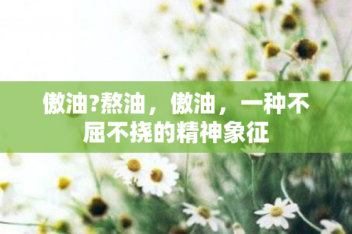 傲油?熬油，傲油，一种不屈不挠的精神象征