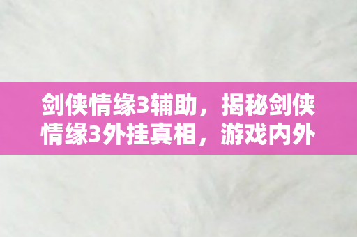 剑侠情缘3辅助，揭秘剑侠情缘3外挂真相，游戏内外，何为正义？