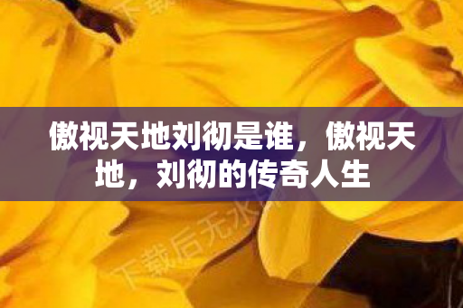 傲视天地刘彻是谁，傲视天地，刘彻的传奇人生