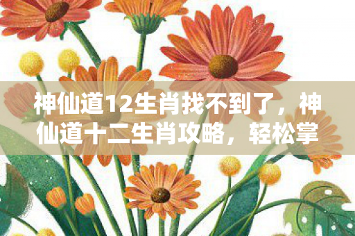 神仙道12生肖找不到了，神仙道十二生肖攻略，轻松掌握游戏秘籍