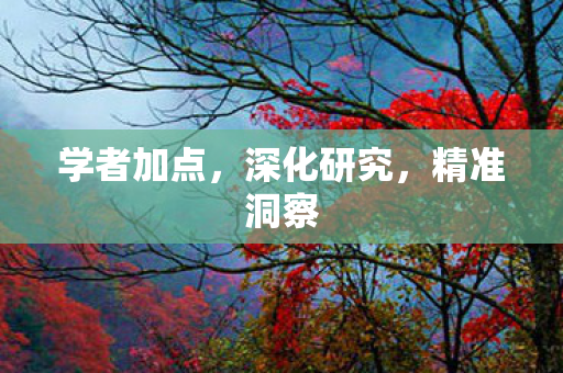 学者加点，深化研究，精准洞察