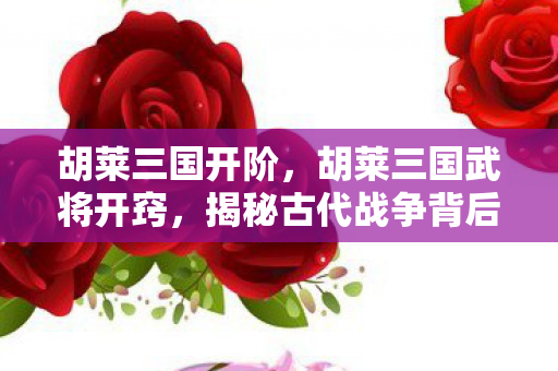 胡莱三国开阶，胡莱三国武将开窍，揭秘古代战争背后的智慧与策略