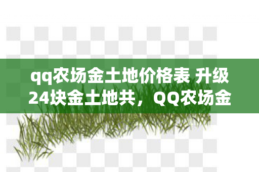 qq农场金土地价格表 升级24块金土地共，QQ农场金土地价格表—揭示虚拟农田的真实价值