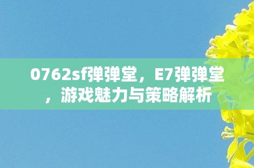 0762sf弹弹堂，E7弹弹堂，游戏魅力与策略解析