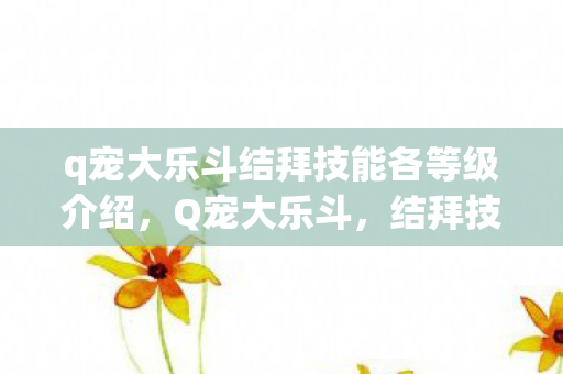 q宠大乐斗结拜技能各等级介绍，Q宠大乐斗，结拜技能深度解析