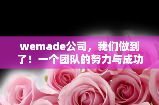 wemade公司，我们做到了！一个团队的努力与成功的故事