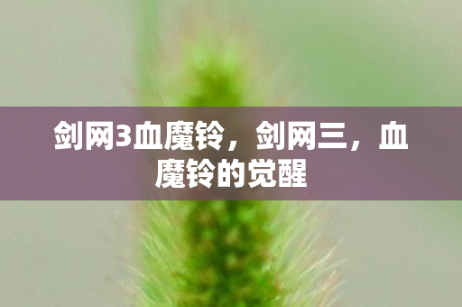 剑网3血魔铃，剑网三，血魔铃的觉醒