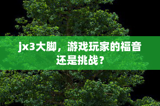 jx3大脚，游戏玩家的福音还是挑战？