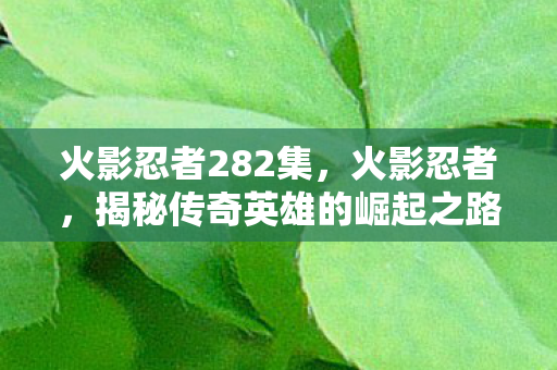 火影忍者282集，火影忍者，揭秘传奇英雄的崛起之路（第282期）