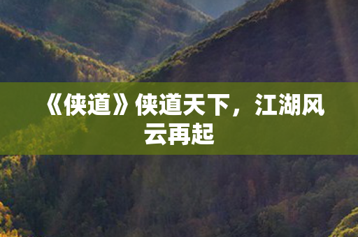 《侠道》侠道天下，江湖风云再起