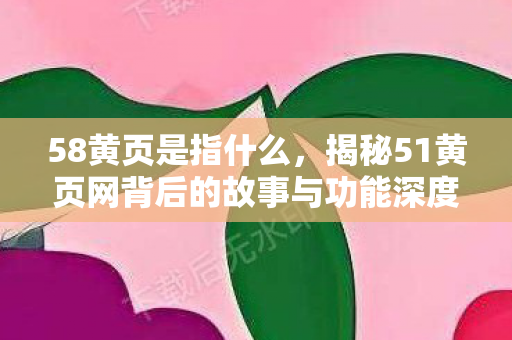 58黄页是指什么，揭秘51黄页网背后的故事与功能深度解析