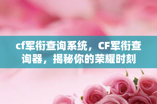 cf军衔查询系统，CF军衔查询器，揭秘你的荣耀时刻