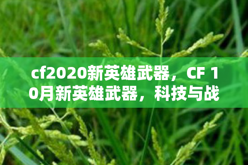 cf2020新英雄武器，CF 10月新英雄武器，科技与战术的完美结合
