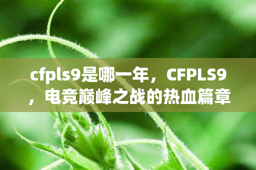 cfpls9是哪一年，CFPLS9，电竞巅峰之战的热血篇章