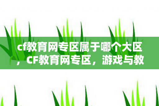 cf教育网专区属于哪个大区，CF教育网专区，游戏与教育相结合的新时代