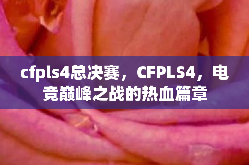cfpls4总决赛，CFPLS4，电竞巅峰之战的热血篇章