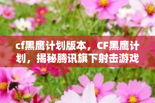 cf黑鹰计划版本，CF黑鹰计划，揭秘腾讯旗下射击游戏的未来战略