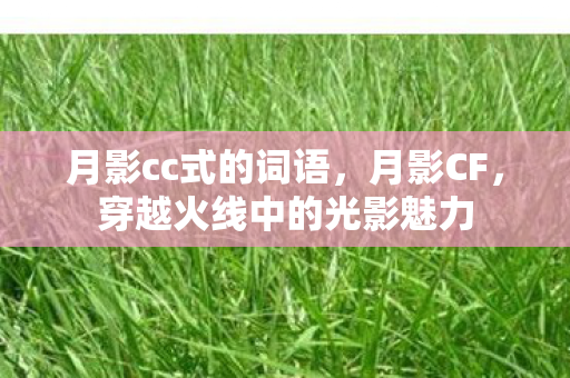 月影cc式的词语，月影CF，穿越火线中的光影魅力
