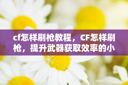 cf怎样刷枪教程，CF怎样刷枪，提升武器获取效率的小技巧