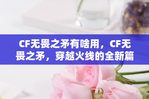 CF无畏之矛有啥用，CF无畏之矛，穿越火线的全新篇章