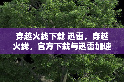 穿越火线下载 迅雷，穿越火线，官方下载与迅雷加速体验