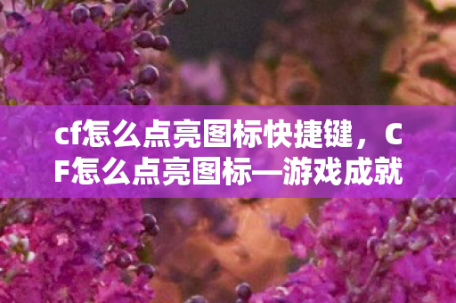 cf怎么点亮图标快捷键，CF怎么点亮图标—游戏成就与荣誉的象征