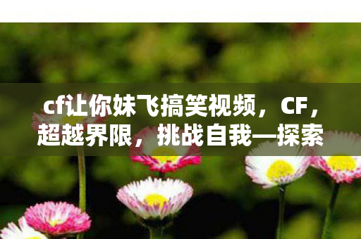 cf让你妹飞搞笑视频，CF，超越界限，挑战自我—探索电竞的魅力与激情