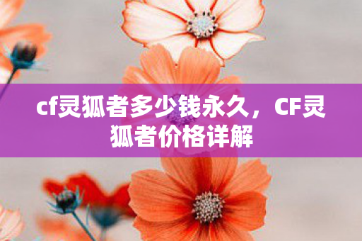 cf灵狐者多少钱永久，CF灵狐者价格详解